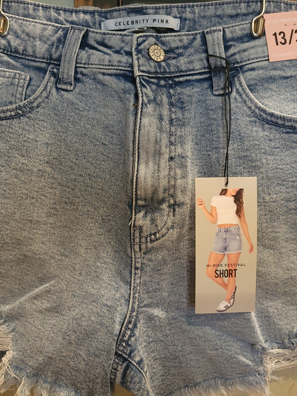 NWT Celebrity Pink Curvy Roll-Cuff Jean Shorts — Blue - Picture 5 of 6